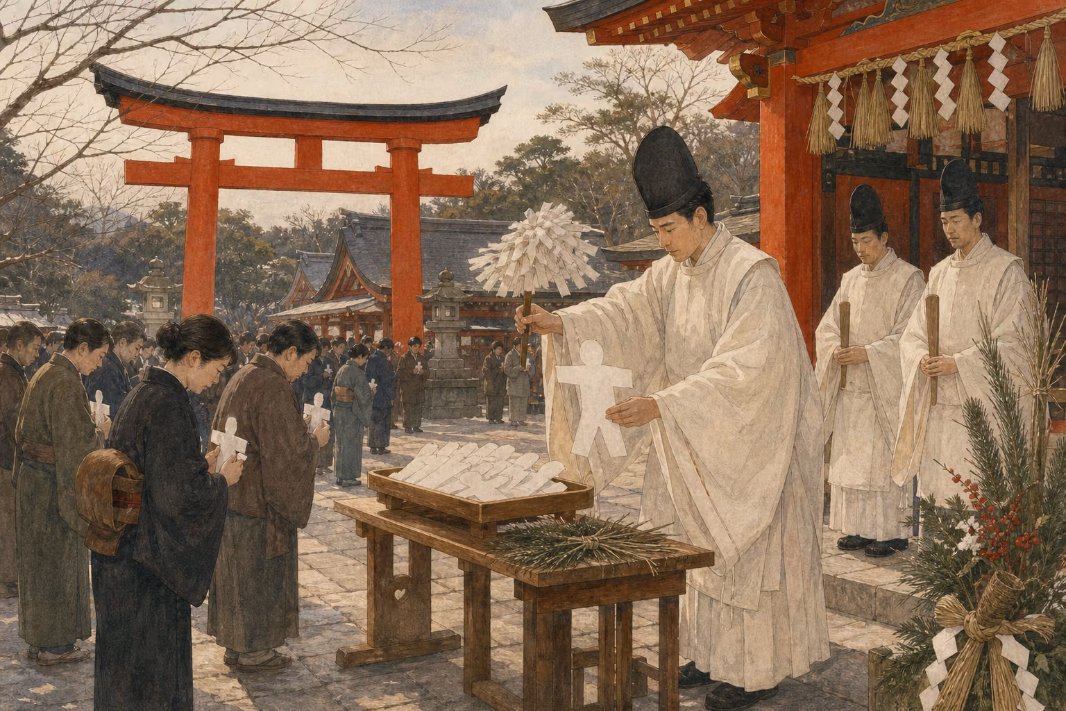 Editorial illustration representing Ōharae-shiki