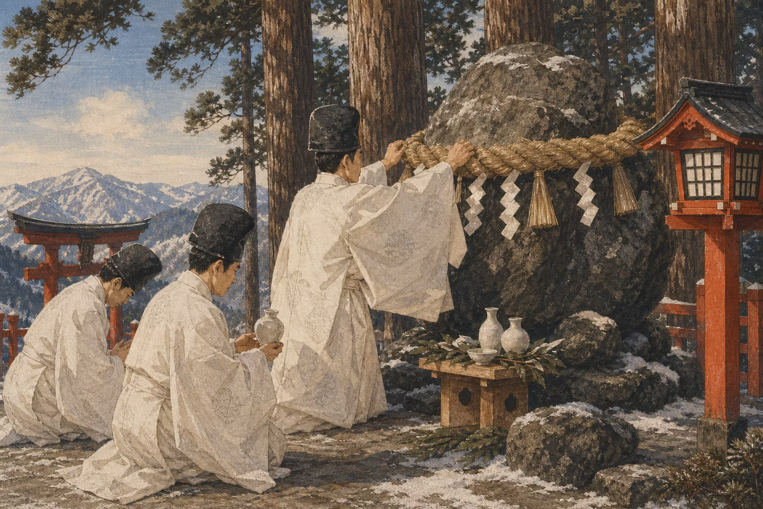 Editorial illustration representing Ōyama-sai