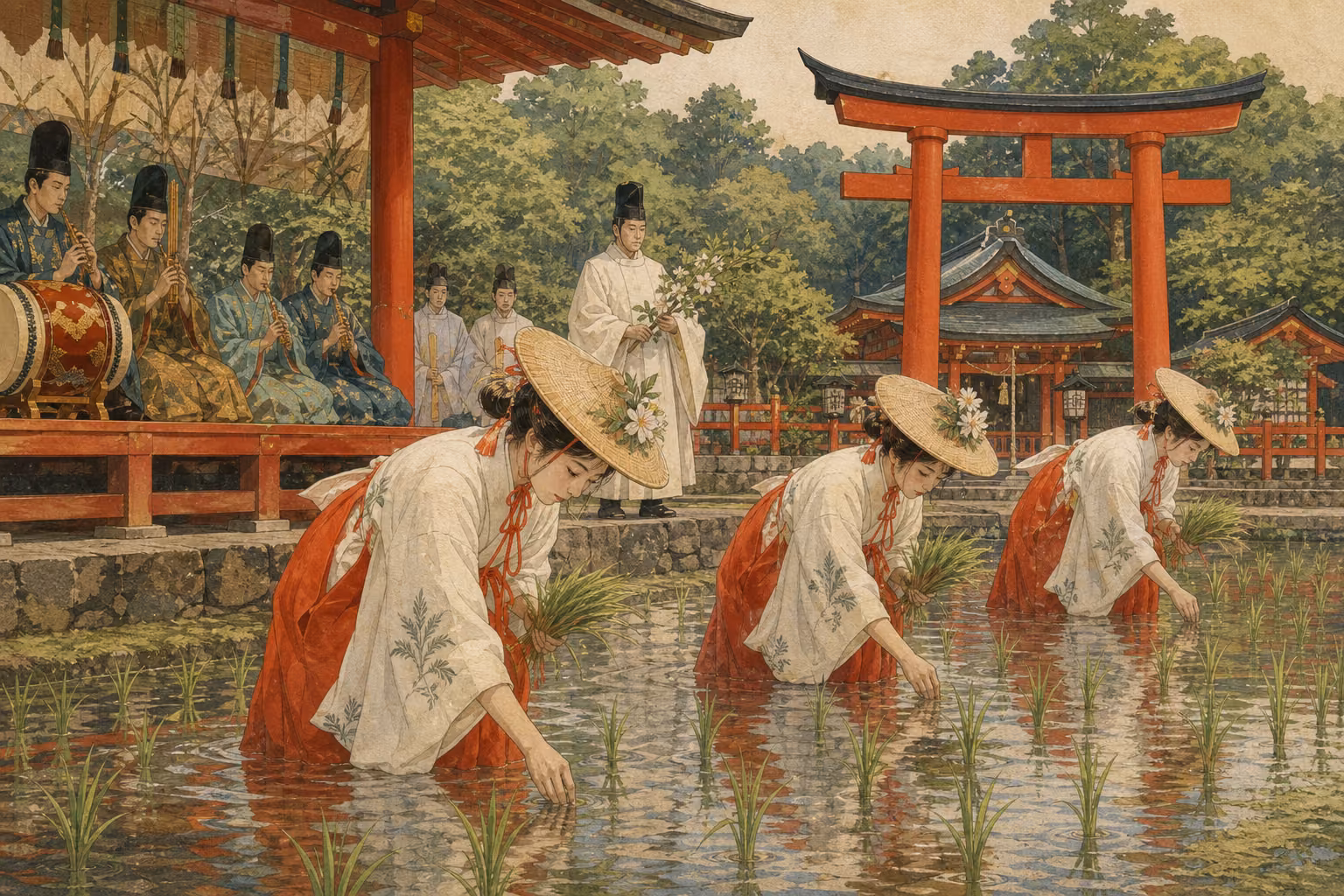 Editorial illustration representing Taue-sai